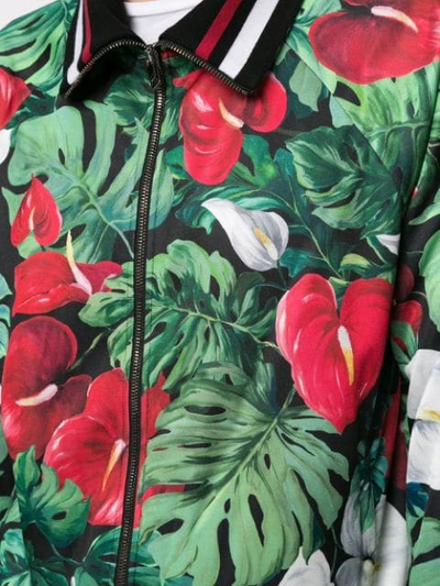 Shop Dolce & Gabbana Anthurium Print Bomber Jacket In Multicolour