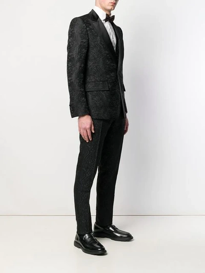 Shop Dolce & Gabbana Lace Three-piece Suit In Black