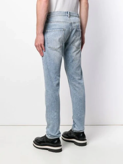 Shop Philipp Plein Faded Distressed Slim Jeans In Blue