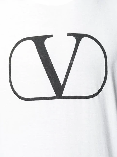 Shop Valentino Vlogo Print T-shirt In White