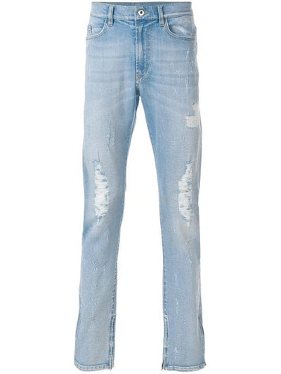 Shop Mjb Marc Jacques Burton Distressed Straight-leg Jeans In Blue