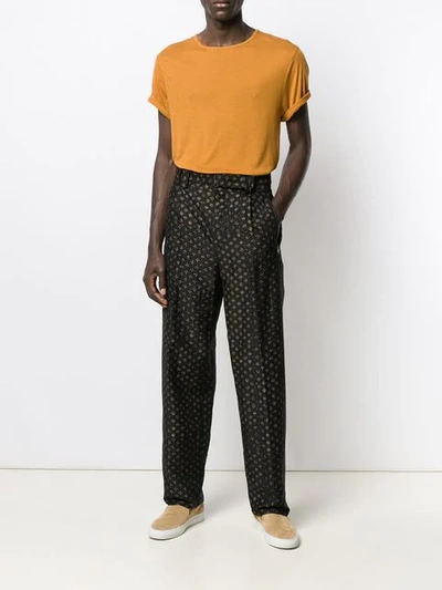 Shop Etro Embroidered Straight-leg Trousers - Black