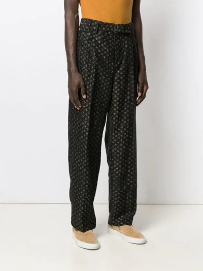 ETRO EMBROIDERED STRAIGHT-LEG TROUSERS - 黑色