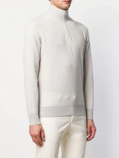 Shop Loro Piana Roll Neck Sweater In Grey