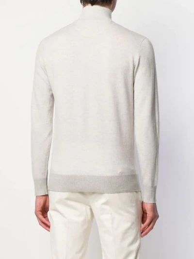 Shop Loro Piana Roll Neck Sweater In Grey