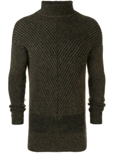 Shop Rick Owens Fisherman Turtle Neck Sweater In 0904 Black/brown