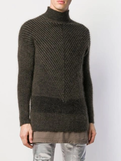 Shop Rick Owens Fisherman Turtle Neck Sweater In 0904 Black/brown