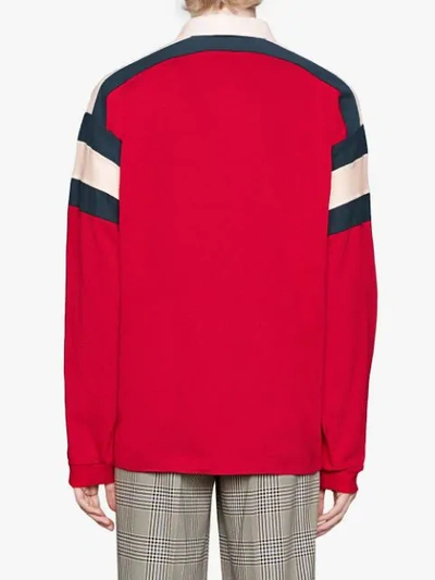 Shop Gucci Oversize Polo With  Tennis In Red