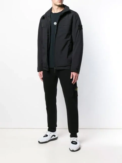 Shop Stone Island Logo Patch Light Jacket In Black