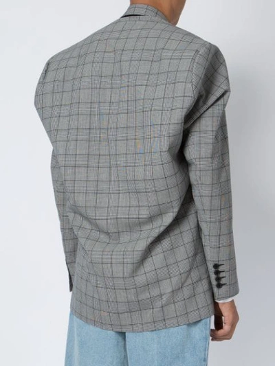 Shop Hed Mayner Single Breasted Blazer In Grey