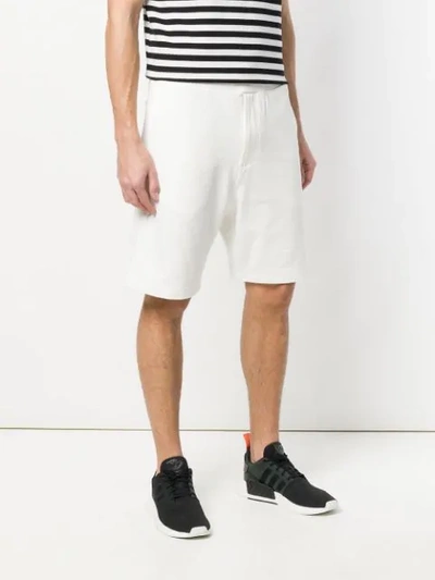 Shop Y-3 Drawstring Track Shorts - White