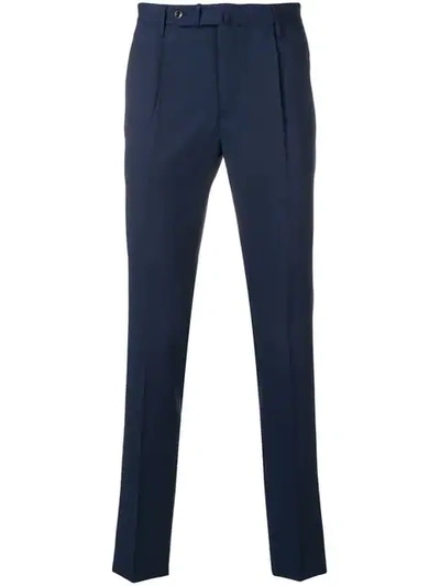 Incotex Creased Slim Fit Trousers In Blue