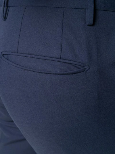 Shop Incotex Creased Slim Fit Trousers In Blue