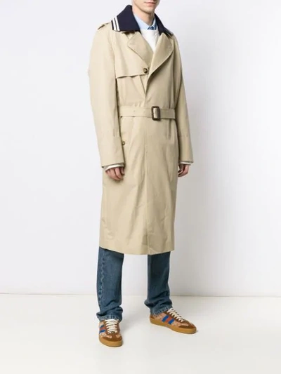 Shop Jw Anderson Belted Trench Coat In Neutrals