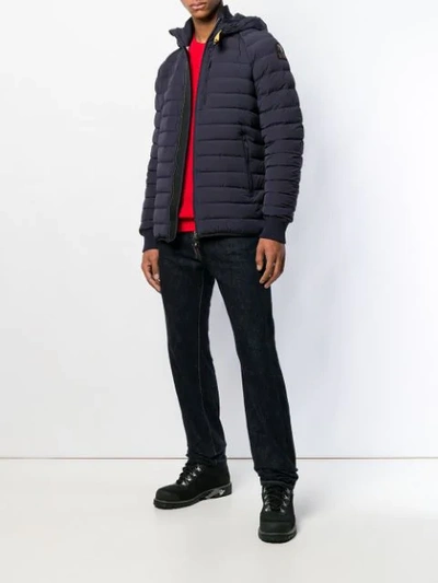 Shop Parajumpers Fitted Puffer Jacket - Blue