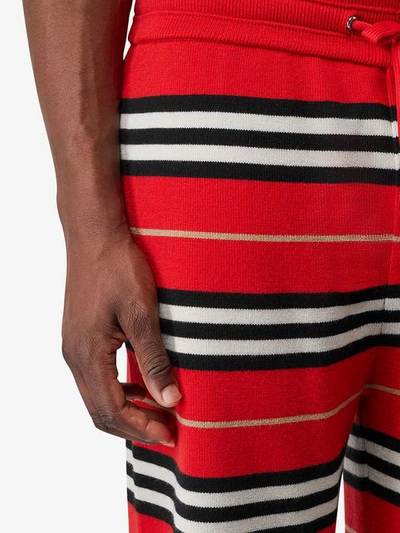 Shop Burberry Kenton Bermuda Striped Shorts In Red