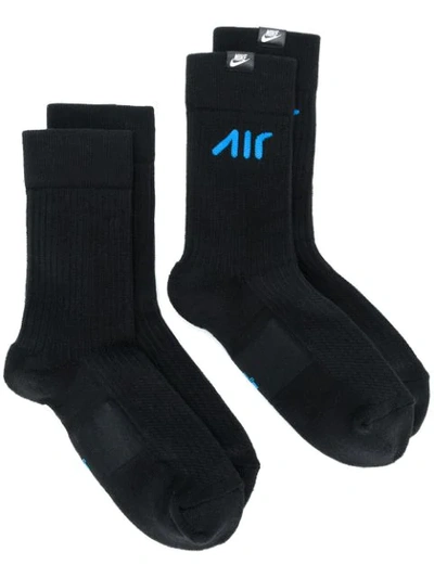 Shop Nike Essential Crew Two-pack Socks - Black