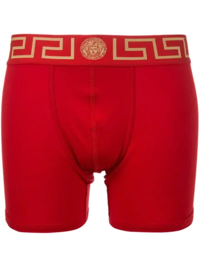 Shop Versace Medusa Boxer Briefs In Red