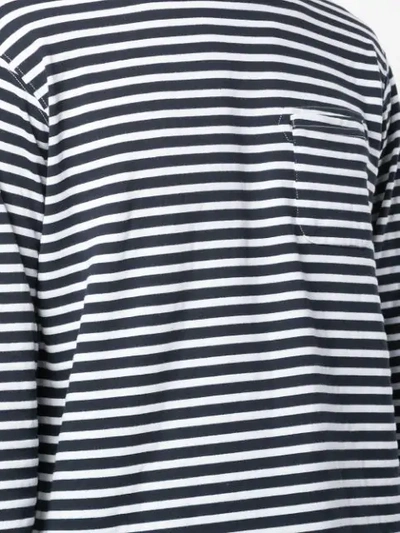 Shop Engineered Garments Striped Longsleeved T-shirt In Blue