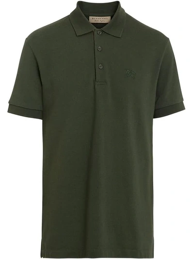 Check placket cotton polo shirt 2025