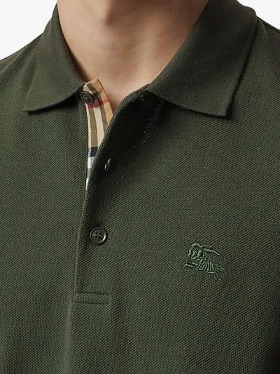 BURBERRY 格纹贴袋棉质POLO衫 - 绿色