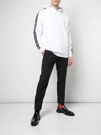 Shop Givenchy Branded Hoodie In 100 White