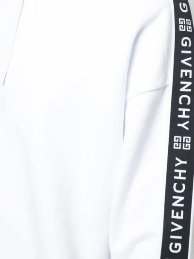 Shop Givenchy Branded Hoodie In 100 White