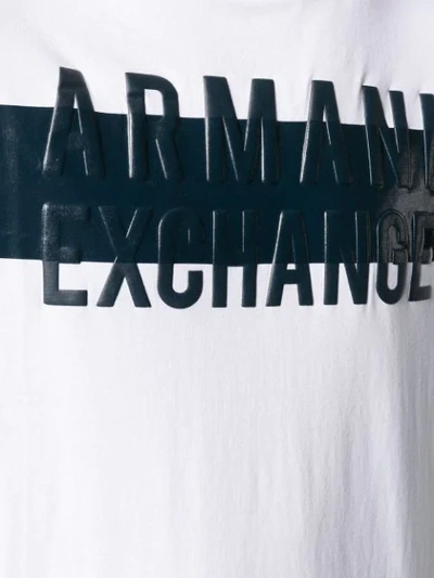 Shop Armani Exchange Logo Patch Stripe T In White