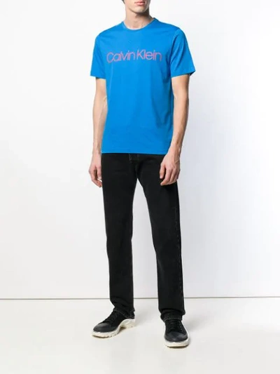 Shop Calvin Klein Logo Printed T In Blue