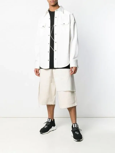 Rick Owens Drkshdw Layered Track Shorts In Neutrals