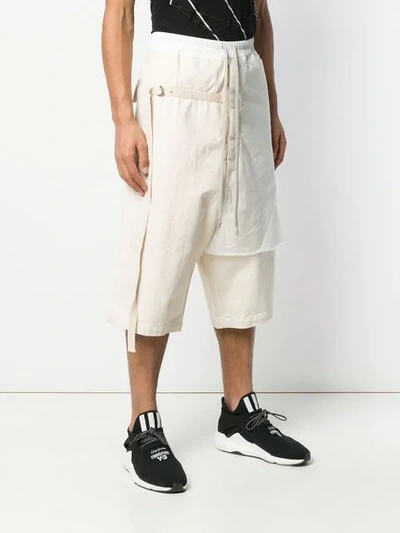 Shop Rick Owens Drkshdw Layered Track Shorts In Neutrals