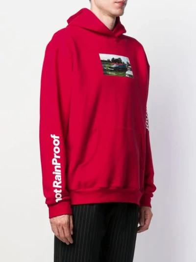 Shop Styland Photo Print Hoodie In Red