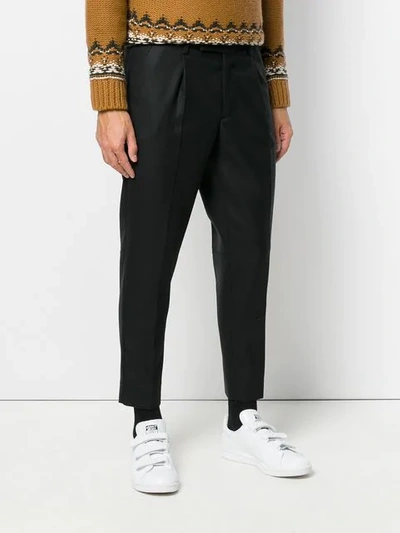 Shop Moncler Classic Tailored Trousers In Black