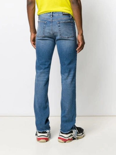 Shop Balenciaga Fitted Five Pocket Jeans In Blue