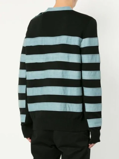 BALMAIN STRIPED APPLIQUÉS JUMPER - 黑色