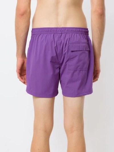 Shop Amir Slama Mid Rise Swim Shorts In Purple