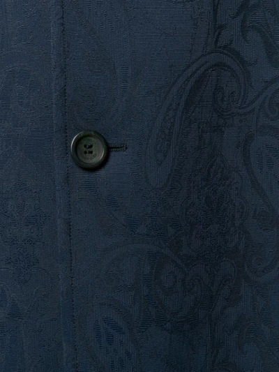 Shop Etro Paisley Pattern Single-breasted Coat In Blue