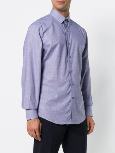 Shop Lanvin Micro Check Shirt In Blue