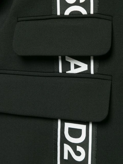 Shop Dsquared2 Logo Stripe Coat In Black