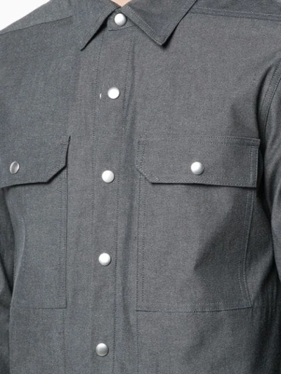 Shop Rick Owens Chest Pocket Shirt In Grey