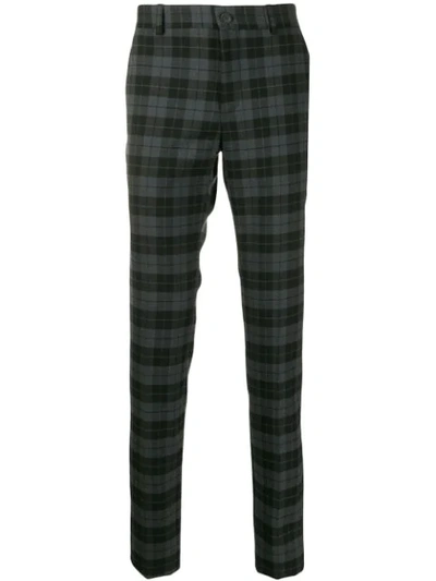 Shop Balenciaga Check Tailored Trousers In 1140 Black/grey