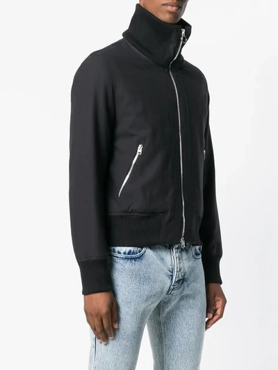 Shop Ami Alexandre Mattiussi Funnel Neck Zipped Jacket In Black