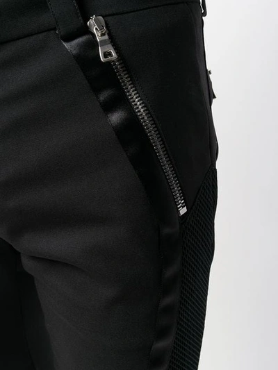 Shop Balmain Skinny Biker Trousers In Black