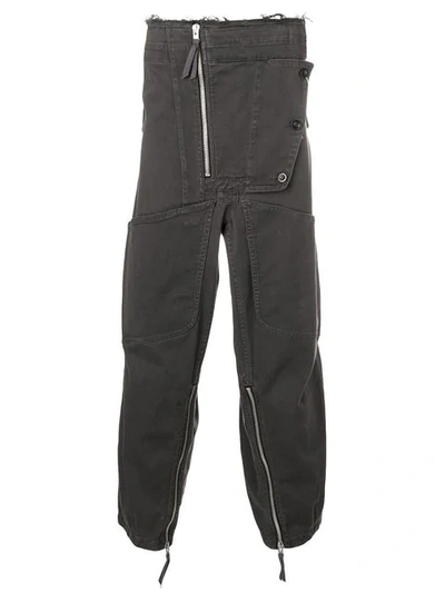 Shop Maison Margiela Distressed Trousers In Grey