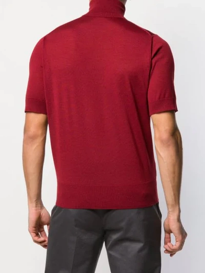 Shop Prada Turtleneck Knit Sweater In Red