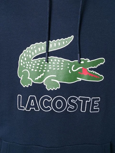 Shop Lacoste Printed Logo Sweatshirt In Blue