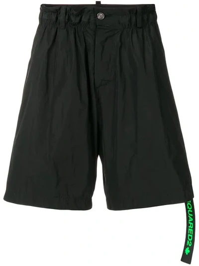 Shop Dsquared2 Flared Track Shorts In Black