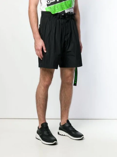 DSQUARED2 FLARED TRACK SHORTS - 黑色