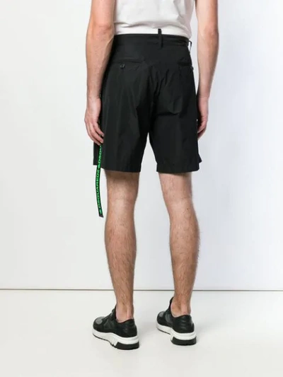 Shop Dsquared2 Flared Track Shorts In Black