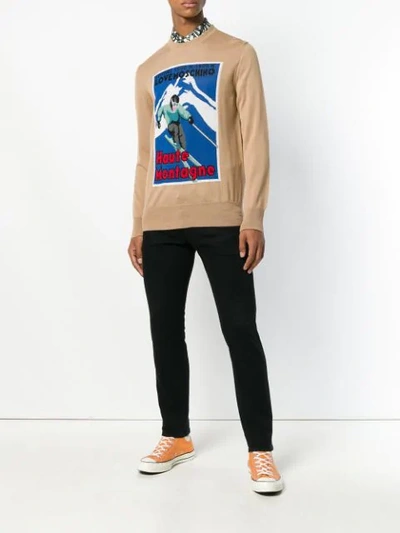Shop Love Moschino Ski Knit Sweater - Brown